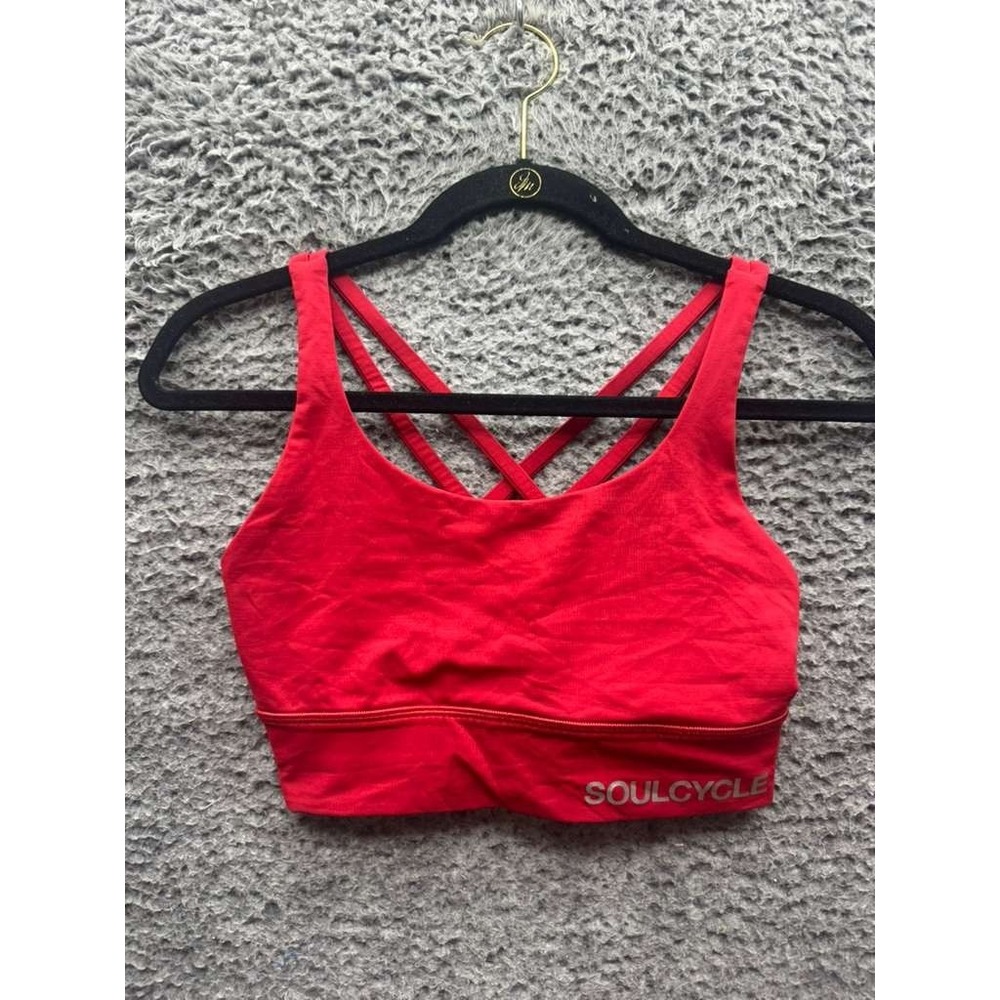 Lululemon SoulCycle Energy Longline Medium Support Bra Red Womens Size 6